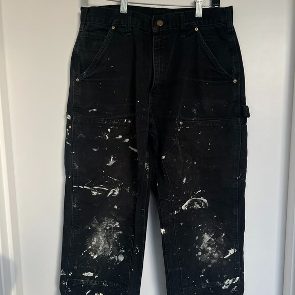 Carhartt Pants - Carhartt Distressed Black Utility Pants - Paint Splattered
